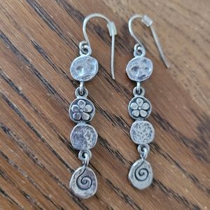Silpada Silver Drop Charm Earrings
